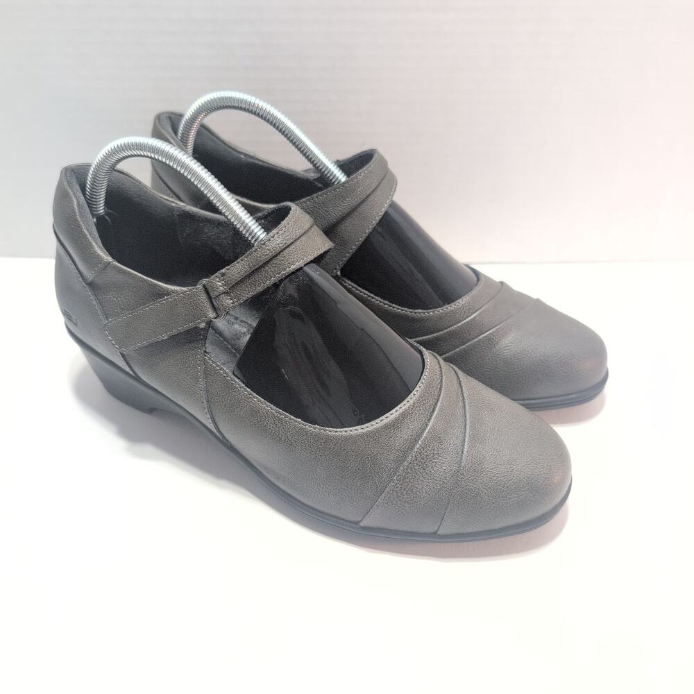JBU Vegan Leather Gloria Mary Jane Comfort Block Heels Women's 10M